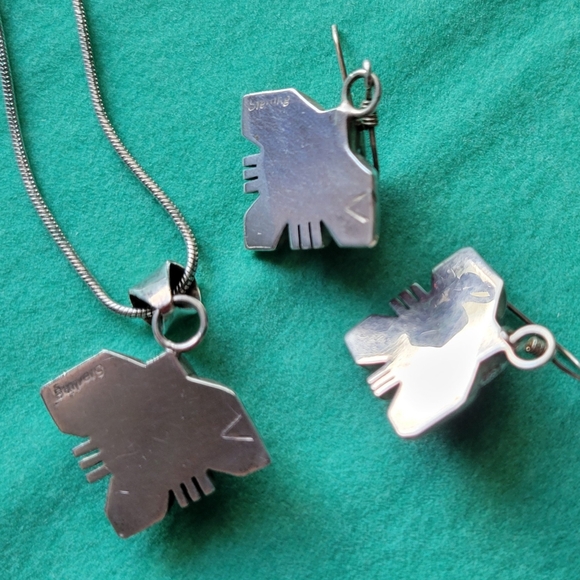 Vintage sterling silver necklace and earrings set - Picture 3 of 8